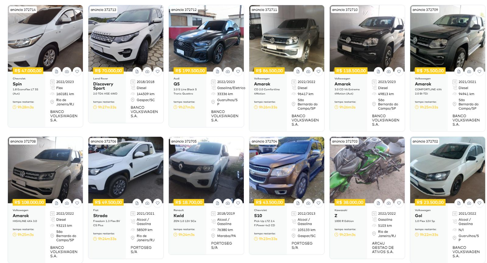 Catálogo de veículos disponíveis - Parte 2